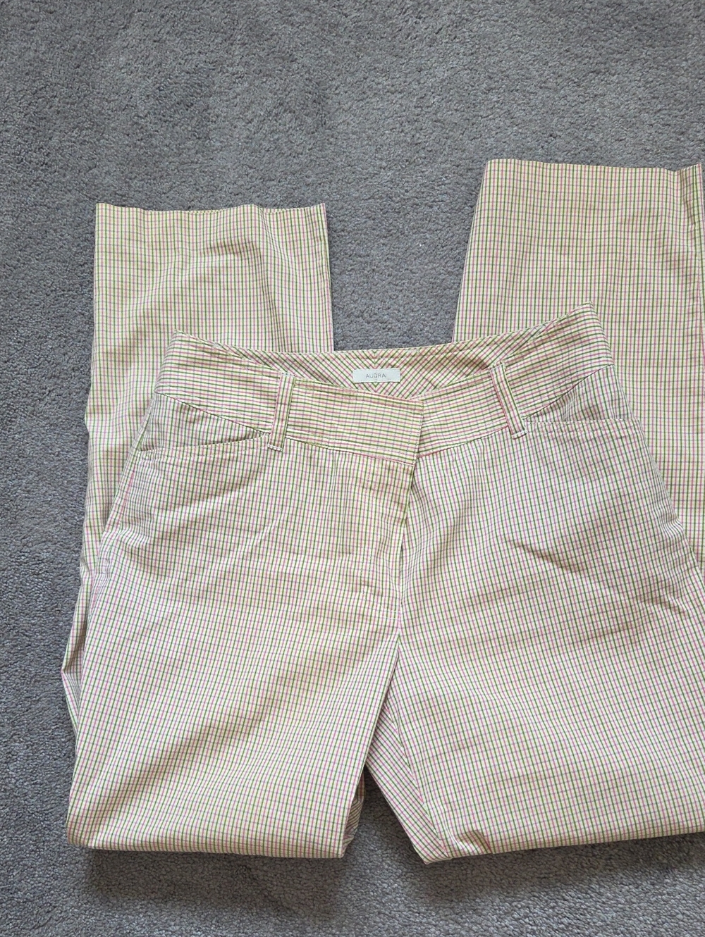 Liz Claiborne Cream Pants with Subtle Multi-Color Check